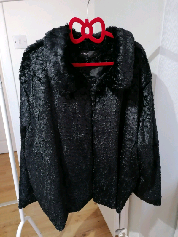 size 24 faux fur coat